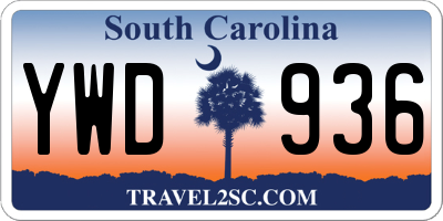 SC license plate YWD936