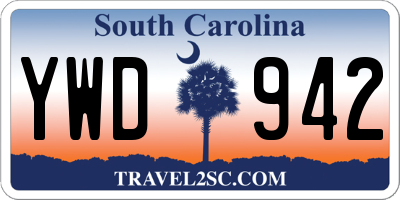 SC license plate YWD942