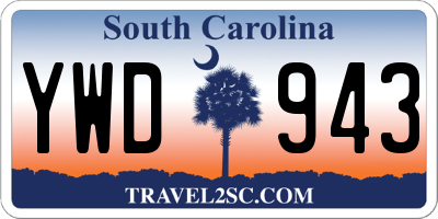 SC license plate YWD943