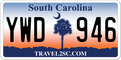 SC license plate YWD946