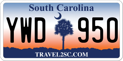SC license plate YWD950