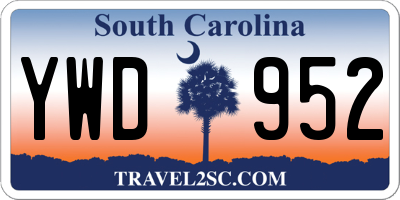 SC license plate YWD952