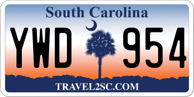 SC license plate YWD954