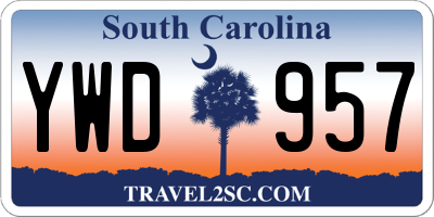 SC license plate YWD957