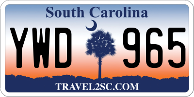 SC license plate YWD965