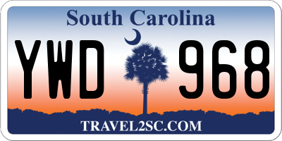 SC license plate YWD968