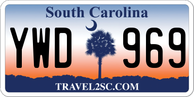 SC license plate YWD969