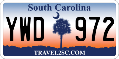 SC license plate YWD972