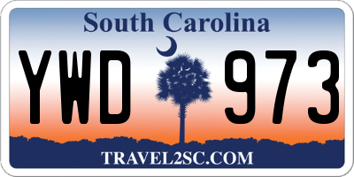 SC license plate YWD973
