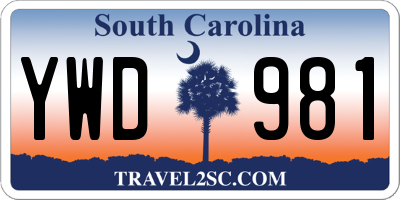 SC license plate YWD981