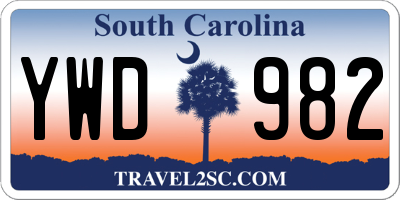 SC license plate YWD982
