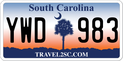 SC license plate YWD983