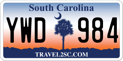 SC license plate YWD984