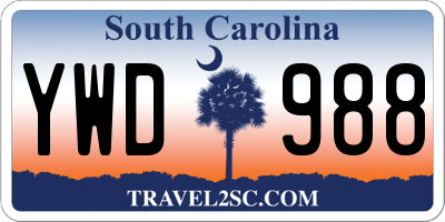 SC license plate YWD988