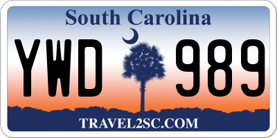 SC license plate YWD989