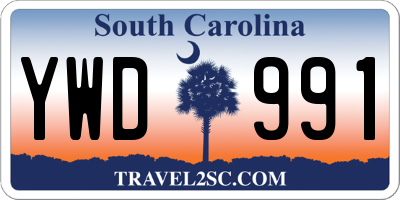 SC license plate YWD991
