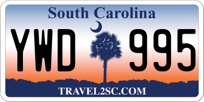 SC license plate YWD995