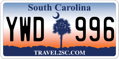SC license plate YWD996
