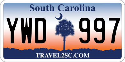SC license plate YWD997