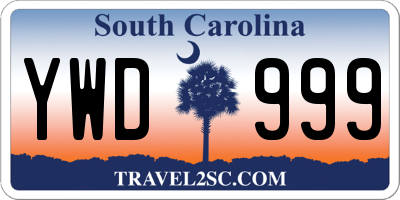 SC license plate YWD999