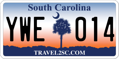SC license plate YWE014