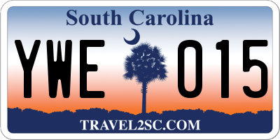 SC license plate YWE015