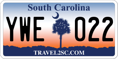 SC license plate YWE022