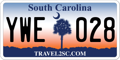 SC license plate YWE028