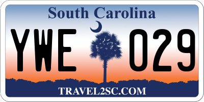 SC license plate YWE029