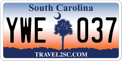SC license plate YWE037