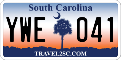 SC license plate YWE041