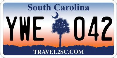 SC license plate YWE042