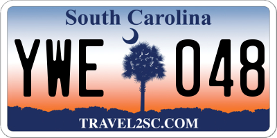 SC license plate YWE048