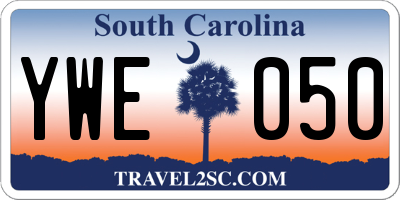 SC license plate YWE050