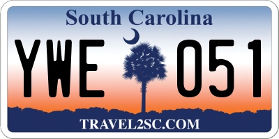 SC license plate YWE051