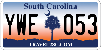 SC license plate YWE053