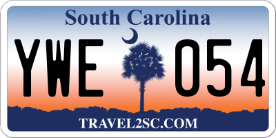 SC license plate YWE054