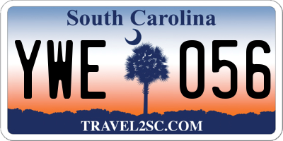 SC license plate YWE056