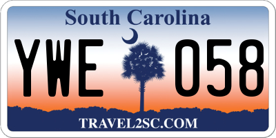 SC license plate YWE058