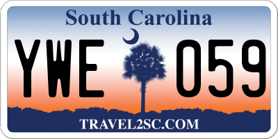 SC license plate YWE059