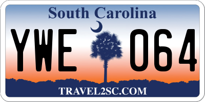 SC license plate YWE064