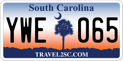 SC license plate YWE065