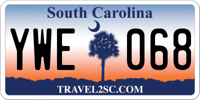 SC license plate YWE068