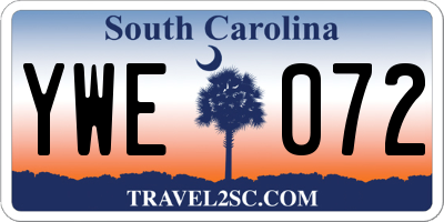 SC license plate YWE072