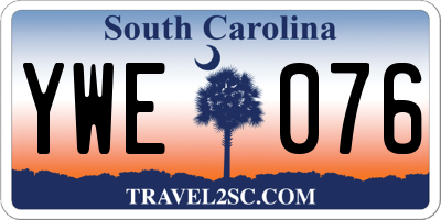 SC license plate YWE076