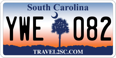 SC license plate YWE082