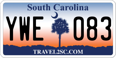 SC license plate YWE083