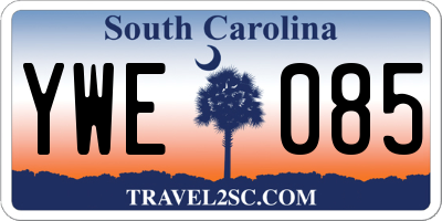 SC license plate YWE085