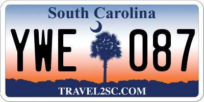 SC license plate YWE087