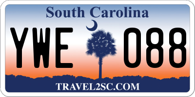 SC license plate YWE088